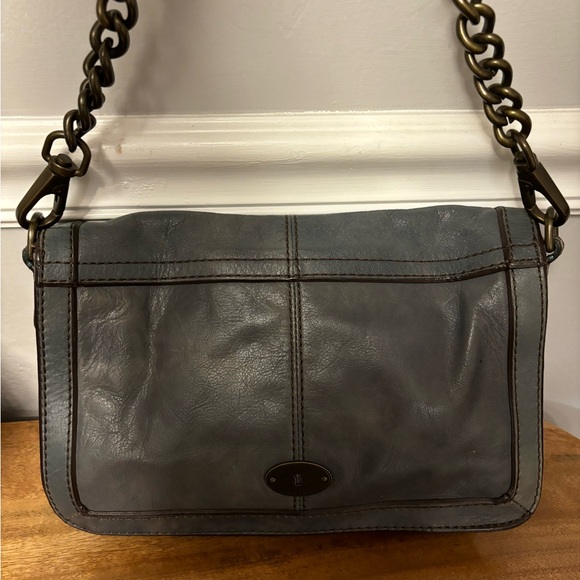 Vintage blue/grey FOSSIL leather bag - Picture 3 of 12